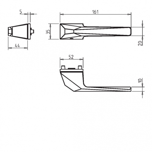 Ручка дверная TUPAI 4155 RT H фото 2